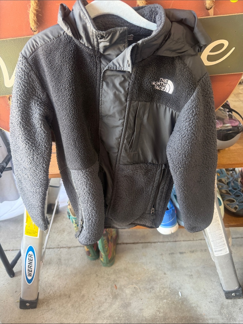 The North Face Kids Dark Gray Sherpa Fleece Jacket